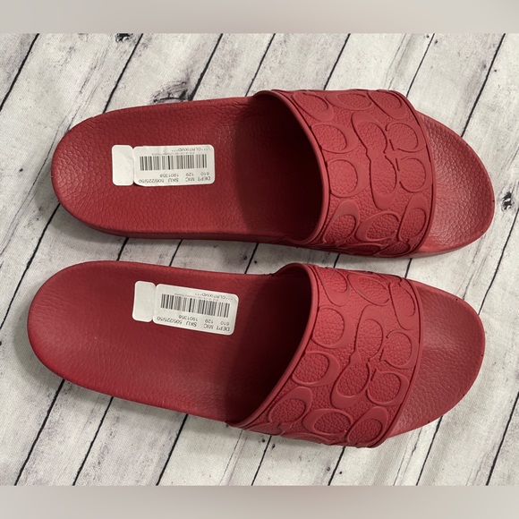 COACH Men's Signature Pool Slides - Picture 3 of 8